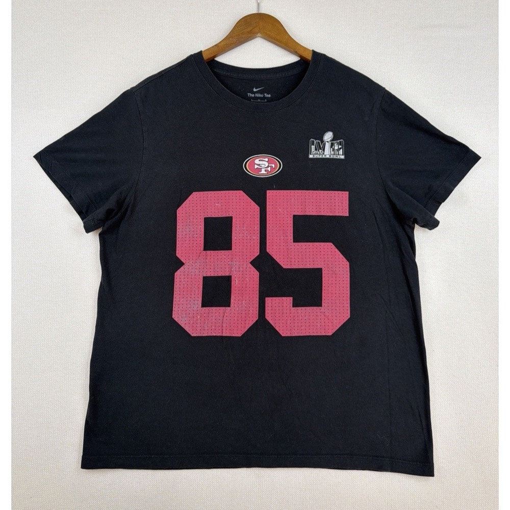 Nike NFL San Francisco SF 49ers George Kittle T-Shirt Adult Size L #85 SB LVIII